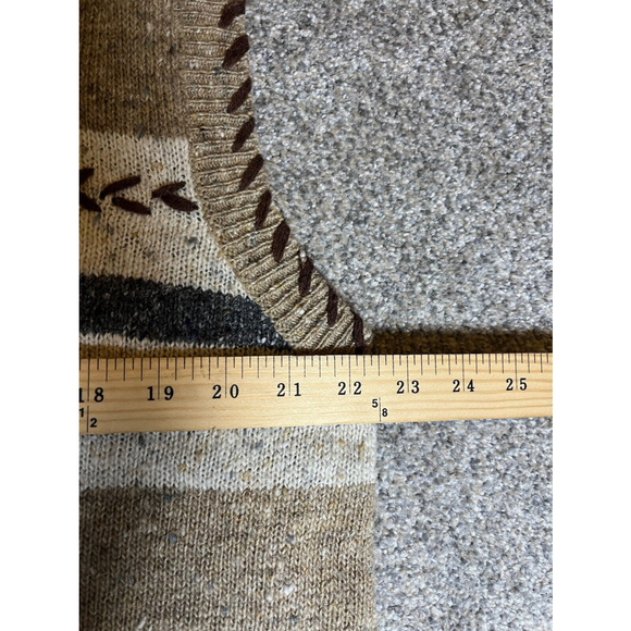 Vintage Westbound Sweater Vest Womens 1X Wool Blend Brown Tan Tasseled Button Up - Picture 10 of 15